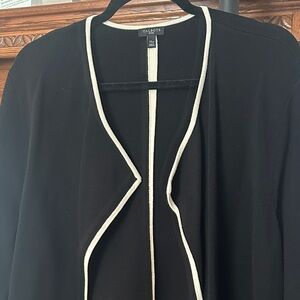 Talbots Elegant Black Women's Sweater with White Trim XLP